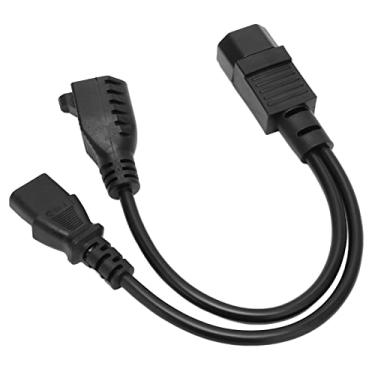 Imagem de Divisor de cabo de alimentação IEC C14 para C13 e NEMA 5-15R, adaptador de 1 a 2 tomadas, cabo Y 10A 250V para monitor de servidor de computador, impressora e projetor