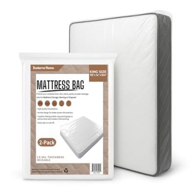 Imagem de Ecoterra Home Pacote com 2 sacos de colchão King para movimentação e descarte 278 x 264 x 35 cm, capa de colchão de armazenamento à prova d'água tamanho Queen para colchão ou boxspring, fornecedores