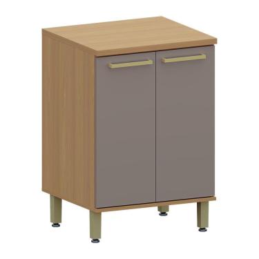 Imagem de Balcão De Cozinha 2 Pts Tampo 60cm Duna Luciane Móveis Freijó/cinammon