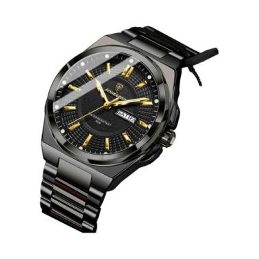 Imagem de Relógio Masculino À Prova D'Água Em Aço Inoxidável Com Luz Quartz POED