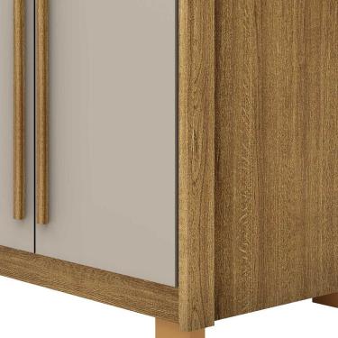 Imagem de Guarda-roupa 6 Portas 3 Gavetas Com Maleiro Interno Dubai Majestic Nature/fendi 100% Mdf - Vila Rica