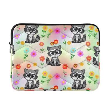 Imagem de Capas para laptop com desenho fofo de guaxinins sentados à prova de choque capa protetora para notebook bolsa fina para transporte de computador, 15-15,6 polegadas