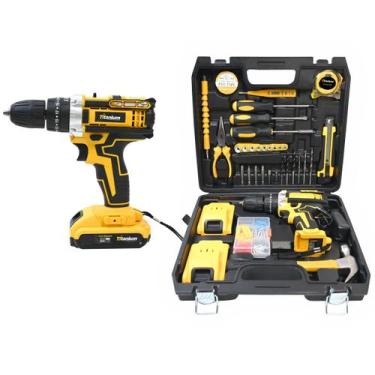 Imagem de Parafusadeira de Impacto 21V com Kit 136 Peças e 2 Baterias  Titanium 