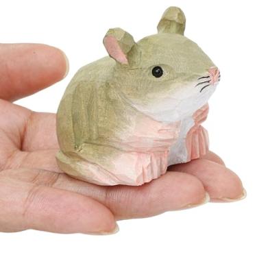 Imagem de Marsrut Miniature Critter Mouse Handmade Wood Figurine Field House Rat Pet Mice Rodent Art Carved Small Animals Collectible