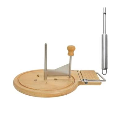 Imagem de Roda e fatiador de queijo 2 em 1, barbeador de queijo de aço inoxidável (Girolle) | Feito para barbear Tete de Moine, Girolle e chocolate | Aparelho de cozinha multiuso