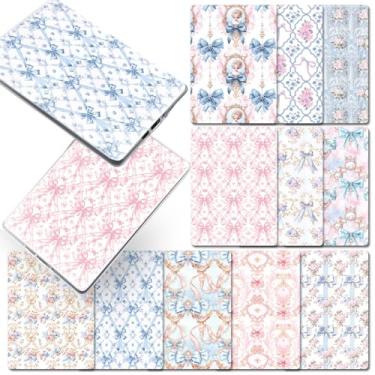 Imagem de TAKEALOOKO Coquettte Insert Cardstock Paper for Kindle Charm - 12 peças rosa azul impressão rococó capa traseira inserções acessórios de decoração para Kindle E-Reader, presente de livros para amantes