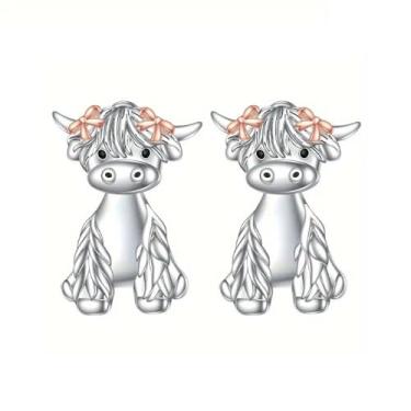 Imagem de Brincos de vaca fofos para mulheres, vaca leiteira, gado leiteiro, para amantes de leite, Zinco, Sem pedra preciosa