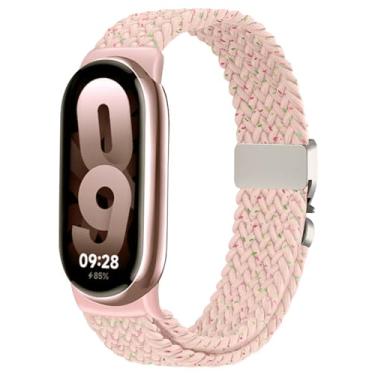 Imagem de Issinlky Pulseira trançada de nylon compatível com Xiao Mi Band 8/9/10, pulseira elástica de substituição para mulheres e homens