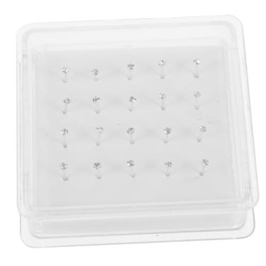 Imagem de NOLITOY 20 peças de anéis de nariz retos e unhas de nariz, joias de metal