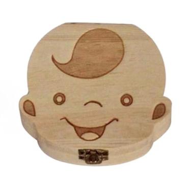 Imagem de Caixa Porta Dentes de Leite, Cabelos para Bebê - Madeira Tratada Natural Segura, Formato Cabeça Menina ou Menino | Ideal para Guardar Lembranças Especiais e Eternizar Momentos (Menino)