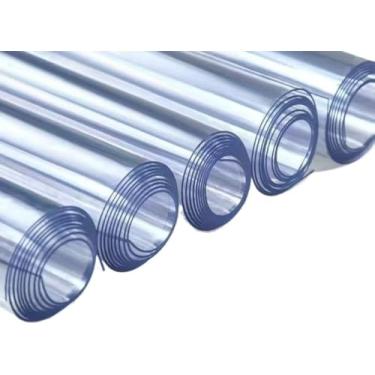 Imagem de Toalha de Mesa Plástico PVC Ultra Grossa 4 6 8 Lugares Transparente Cristal Impermeável Térmica (0,10 mm (fino), 8 Cadeiras 2,50x1,40)