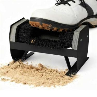 Imagem de Escova de sapatos ao ar livre, limpador de botas, raspador de botas de montagem no chão, limpeza rápida, sem dobra, armação de metal, pode ser instalado em portas de frente, fazendas, jardins