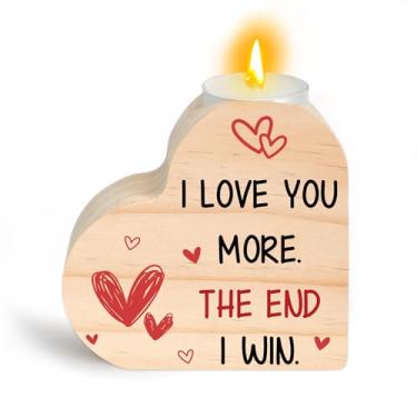 Imagem de Presentes de aniversário I Love You para namorada, namorado, esposa, marido, presente de casamento para casal, presentes românticos para ela, suporte de vela em forma de coração, decoração de Natal