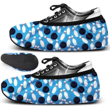 Imagem de Geyoga 2 peças multicoloridas capas protetoras de tênis de boliche de poliéster acessórios para homens e mulheres suprimentos esportivos de jogos (2GG)