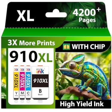 Imagem de Starink Cartuchos de tinta compatíveis com 910XL para substituição de tinta HP 910 para HP 910XL, pacote combo funciona com tinta para impressoras HP Officejet Pro 8020 8025 8028 8035 Officejet 8015