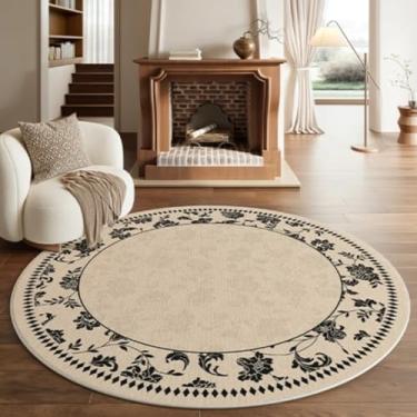 Imagem de Tapete redondo para quarto, cabeceira, vestiário, penteadeira, cadeira, tapete de chão, decoração para casa, sala de estar (diâmetro 140 cm/GU4261-QT)