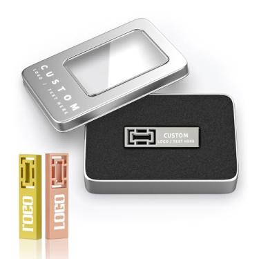Imagem de Pen drive USB de metal personalizado, pen drive USB gravado personalizado para marca comercial, presentes corporativos, eventos promocionais, recompensas de funcionários, opção de embalagem