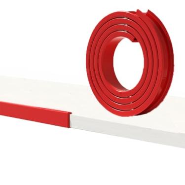 Imagem de LLXYZJR Faixa autoadesiva de borda de borda em forma de U de 16 m, protetor de borda de borda de canal U adequado para 5-50 mm (tamanho: U 45 mm (1,77 polegadas), cor: vermelho,)