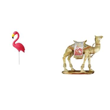 Imagem de Whtkoph Escultura de Flamingo E para Jardim, Ornamento de Animais para Casa, Pátio, Decoração Artística, Primavera, Feriados, Entrada, Prateleira, Sala