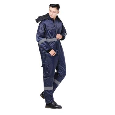 Imagem de LNQKJXIIA Boutiques US Jaqueta refletiva de algodão espesso de inverno, roupa de trabalho com capuz de alta visibilidade para clima frio, casaco de segurança quente para trabalho de proteção