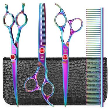 Imagem de Conjunto de cuidados para cães de titânio 5 em 1 Scissors GLADOG 7,7"