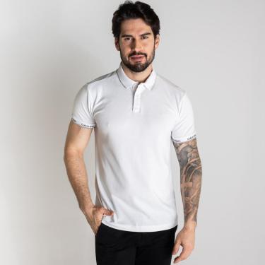 Imagem de Camisa Polo Calvin Klein Slim Fit Logo Branca-Masculino