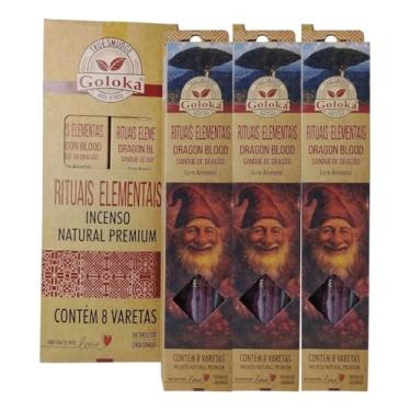 Imagem de Incenso Goloka Smudge Natural Premium Ritual Elemental - Sangue De Dragão 3 caixas