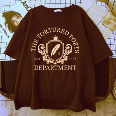 Imagem de Camiseta Taylor Swift Tortured Department Unissex, Marrom, GG
