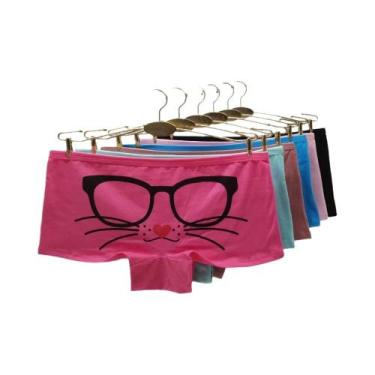 Imagem de Calcinhas Femininas De Algodão Com Cintura Baixa Estampa De Estrelas P