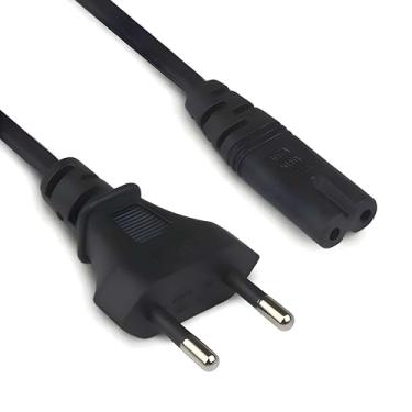 Imagem de Cabo de Força Bipolar 1,5 Metro 10A 250v Tipo 8 - Condutor de Energia Para TVs, Aparelhos de Som, DVDs, Rádios, Videogames, Impressoras Pequenas, Fontes de Energia e Eletrônicos