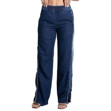 Imagem de Calça Jeans Sawary Wide Leg - 281327 - Azul médio 42-Feminino