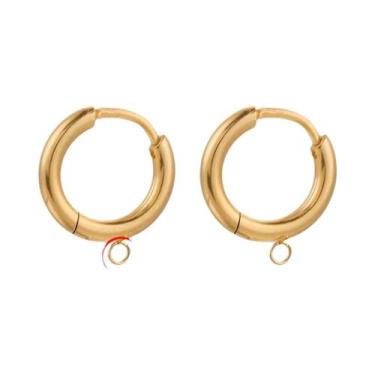 Imagem de Ganchos De Brinco Banhados a Ouro 10pcs Fios De Aço Inoxidável Em Form