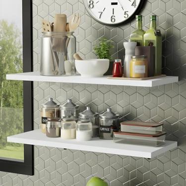 Imagem de Prateleira MDF Branca 20x30cm com Suporte Invisível – 1 Unidade | Branco Fosco Premium, Kit de Instalação Incluso, Ideal para Sala, Quarto ou Escritório – Eco Decor