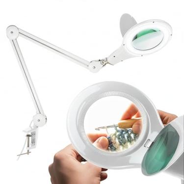 Imagem de Brightech Luminária de mesa LightView PRO com lupa de 2,25 x, lupa ajustável com luz para artesanato, leitura, trabalho próximo - branca