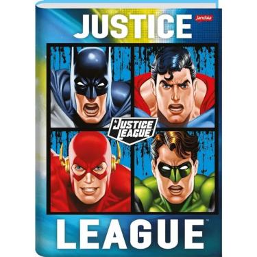 Imagem de Caderno Brochura Capa Dura Universitário Liga Da Justiça 80 Folhas Jandaia Estampa 1
