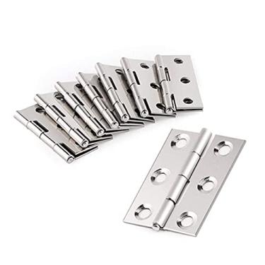 Imagem de 20 peças de dobradiças de porta de aço inoxidável, 6 furos de montagem, usado para caixa de joias, janela, armário, móveis, manutenção, estante, dobradiças domésticas duráveis