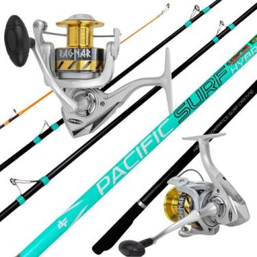 Imagem de Kit Pesca 40kg Praia Barranco Molinete Ragnar + Vara 105lbs TAMANHO:60
