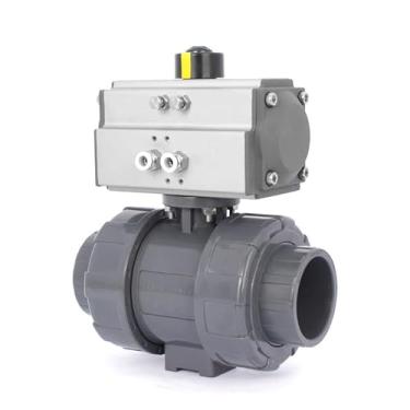 Imagem de Q611S-16S 16Bar DN80 atuadores pneumáticos válvula de esfera UPVC de dupla ação 1 peça