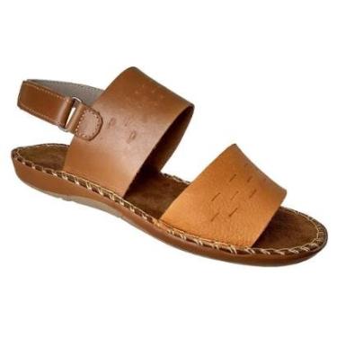 Imagem de Sandalia Avarca Couro Laranja E Caramelo-Feminino
