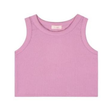 Imagem de Blusa Cropped Infantil Menina Regata em Canelado Kukiê Lilás-Feminino