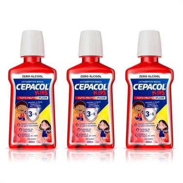 Imagem de Kit com 3 - Enxaguante Bucal Cepacol Kids Tutti Frutti 250ml