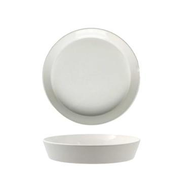 Imagem de Esmalte redondo retrô de cerâmica prato fundo para casa fresco e requintado personalidade - prato profundo branco 21,8 cm