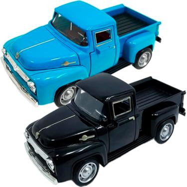 Imagem de Miniaturas Camionete Carrinho Pickup F-100 Em Metal Kit 2pçs