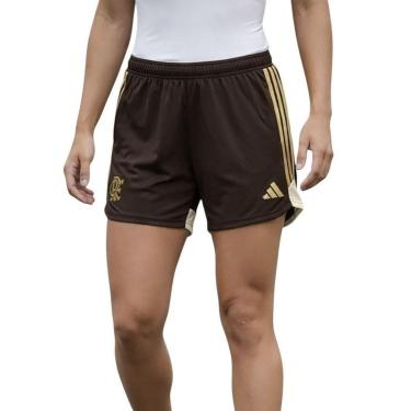 Imagem de Short Adidas Flamengo Treino Competition 26 Feminino - Marrom GG-Feminino