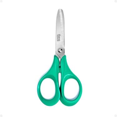 Imagem de Tesoura Escolar Segura 13Cm Crianças: Ergonômica, Aç - Verde