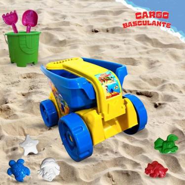Imagem de Carrinho De Praia C/Balde E Forminhas Cargo Basculante - Solaris