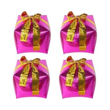 Imagem de Caixas De Presente De Natal Vermelhas E Verdes 4pcs Balões De Folha De