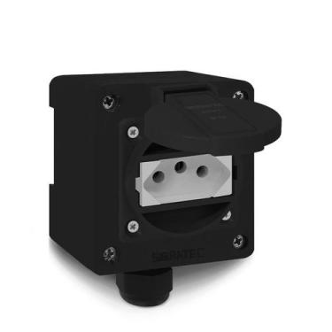 Imagem de Caixa bx com tomada ind. de 2p+t 20a p/ trilho din ou sobrepor - tomad