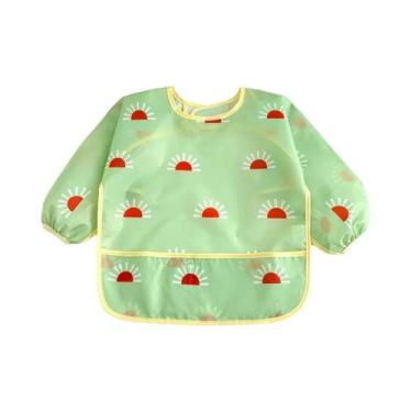 Imagem de Babadores Impermeáveis De Manga Longa Para Bebês Recém-Nascidos, Roupa