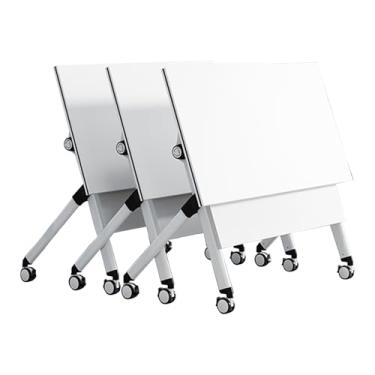 Imagem de Mesa de conferência dobrável, mesa flipper de escritório com rodas silenciosas, design compacto para salas de reunião e salas de aula, durável e portátil